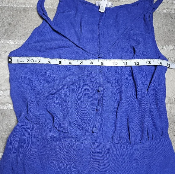 Blue Sleeveless V-Neck Jumpsuit - Picture 6 of 9